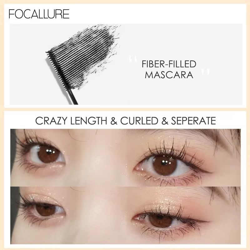 FOCALLURE 4d Eyelash Mascara Non Caking Super Lengthening Curling Mascara Makeup Natural Eye Lash Extension Black Brown