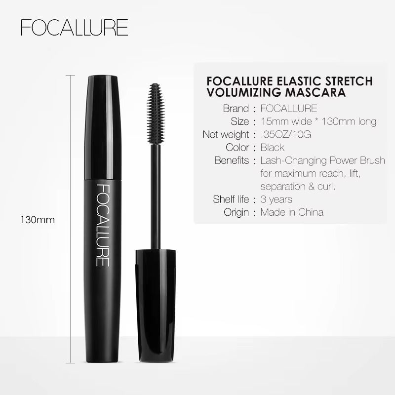 FOCALLURE Volume Mascara Lasting Styling Waterproof Quick Dry Black Curling Lengthen Long Eyelash Silk Eyelashes Extension