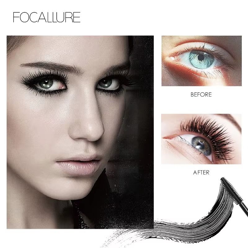 FOCALLURE Volume Mascara Lasting Styling Waterproof Quick Dry Black Curling Lengthen Long Eyelash Silk Eyelashes Extension
