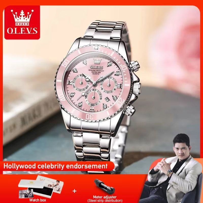 OLEVS 5632 Womens Watch Elegant Luxury Quartz Watch Zircon Scale Waterproof Luminous Automatic Date Ladies Watch Gifts Original