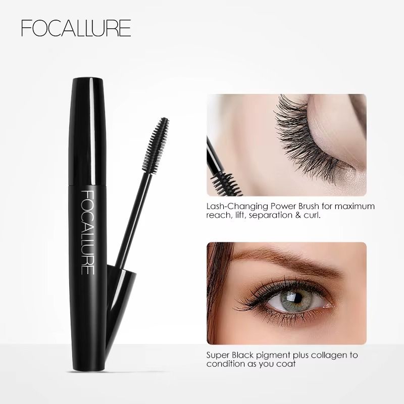 FOCALLURE Volume Mascara Lasting Styling Waterproof Quick Dry Black Curling Lengthen Long Eyelash Silk Eyelashes Extension