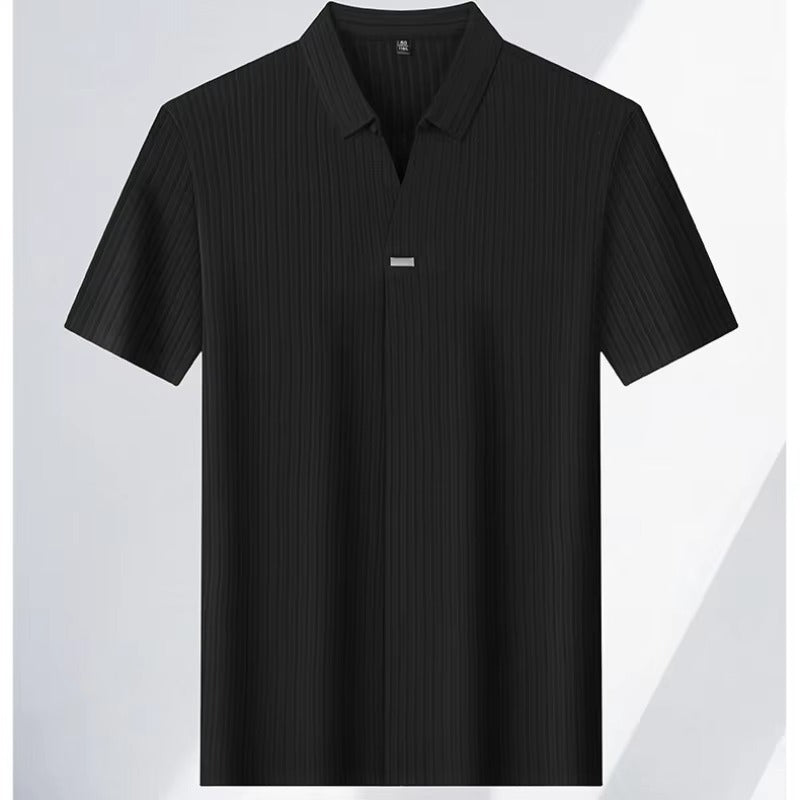 Camisas De Hombre Spring Shrimp New Elastic Collar T-shirt for Men's Clothing High Quality Plain Casual Men's T-shirt Slim Fit