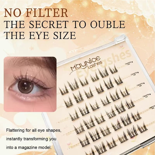 Maynice Cat Spirit Series 6 Rows Eyelashes Cluster Lashes DIY Eyelash Extension C Curl Long Individual Lashes