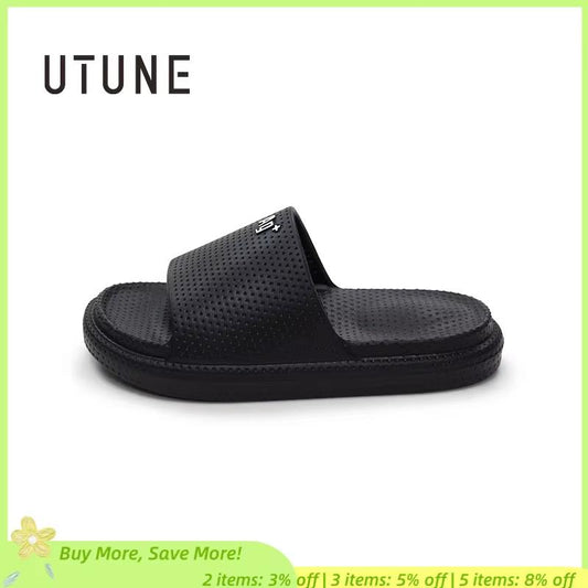 UTUNE Massage Women's Slippers Light Mute Home EVA Beach Soft Outdoor Slides Slip-ons Bathroom Anti-slip Men's Summer Shoes