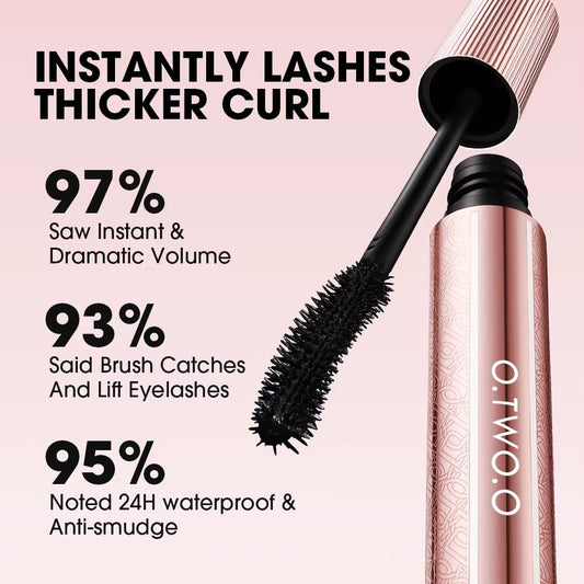 O.TWO.O 4D Mascara Waterproof Extra Volume Long -lasting Hyper-Curl Lengthening Eyelash Non-smudging Eyelashes Black Mascara