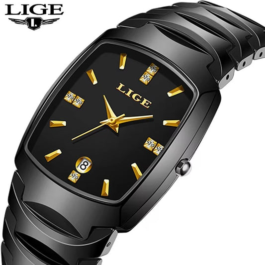LIGE 2025 Elegant Women's Watch Bracelet Fashion Calendar Ceramic Ladie clock Quartz Exquisite Watches for Women reloj de mujer