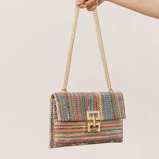Straw Woven Clutch Handbags for Women Raffia Crochet Beach Rattan Causal Lady Party Wedding Evening Bag New Summer Purse Wallet