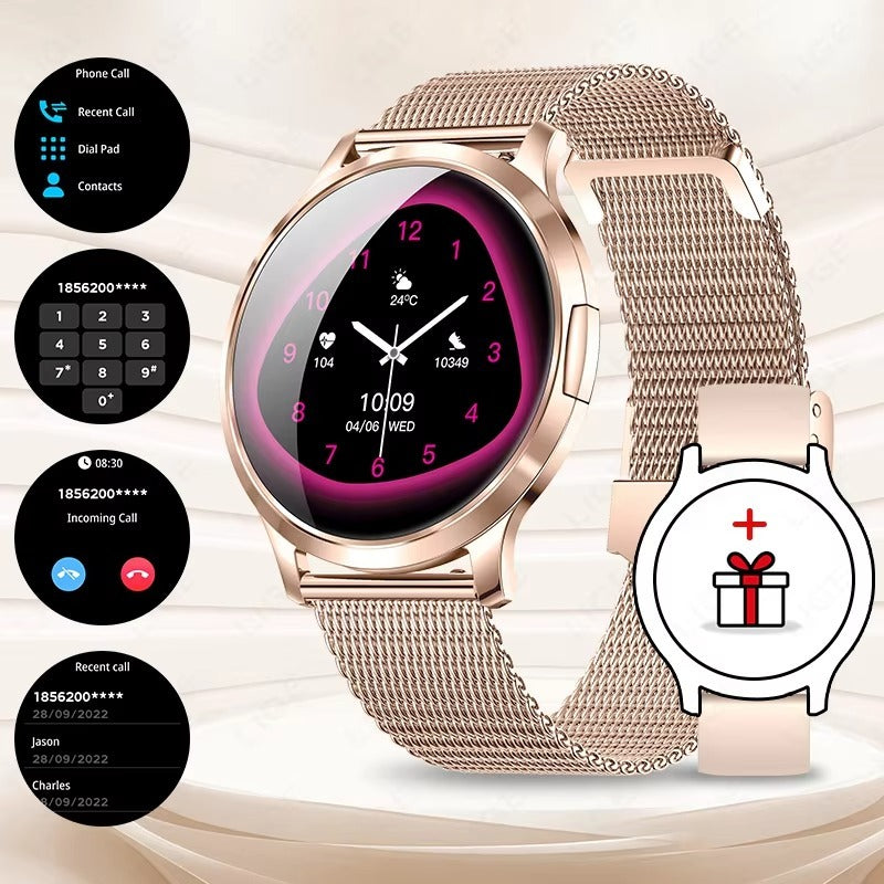 LIGE 2025 New Smart Watch For Women AMOLED Screen Watches IP68 Waterproof Heart Rate Monitor Ladies Smartwatch For Android ios