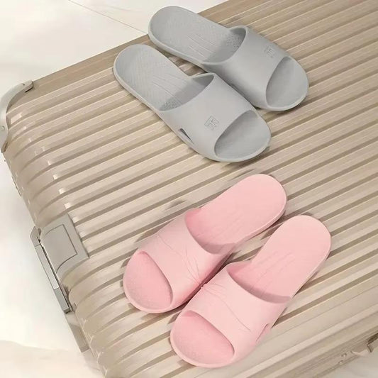 Foldable Home Slippers Hotel Travel Portable Slides Non-Slip Bathing House Guest Use Men Women Unisex Flat Shoes Salon Homestay