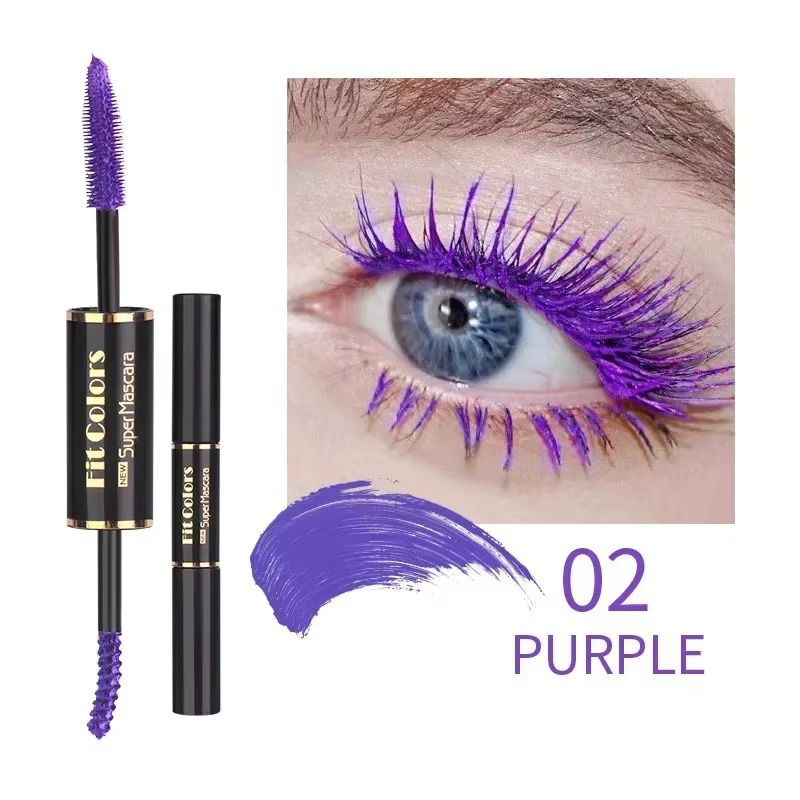 Double Head Colorful Mascara Waterproof Eyelashes Extension Thick Curling Quick Dry Long-lasting Blue Purple White Mascara
