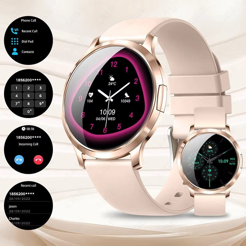 LIGE 2025 New Smart Watch For Women AMOLED Screen Watches IP68 Waterproof Heart Rate Monitor Ladies Smartwatch For Android ios