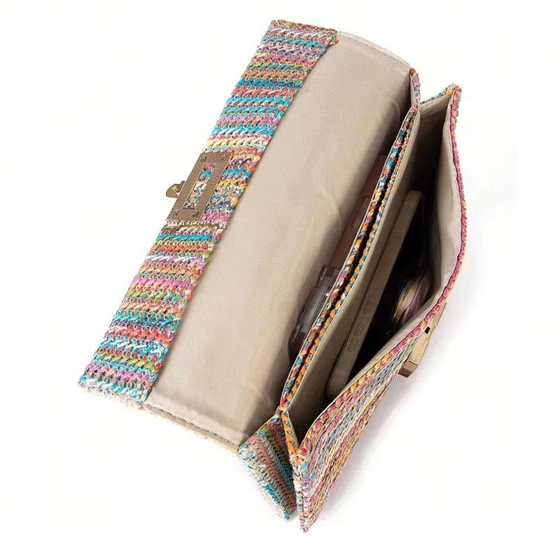Straw Woven Clutch Handbags for Women Raffia Crochet Beach Rattan Causal Lady Party Wedding Evening Bag New Summer Purse Wallet