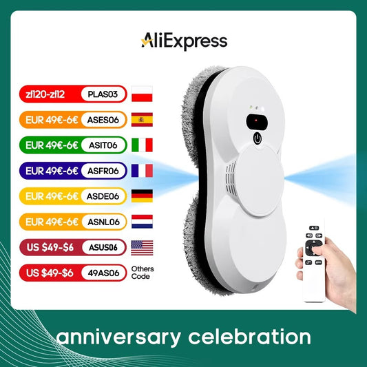 PuRuiKai robot electric automatic window cleaning Robotic vacuum cleaner, with remote control, two-way automatic spray