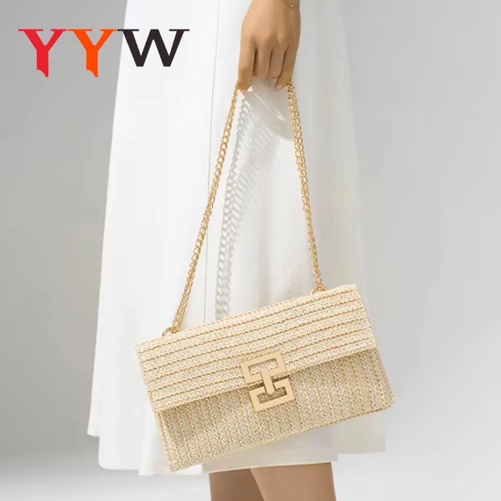 Straw Woven Clutch Handbags for Women Raffia Crochet Beach Rattan Causal Lady Party Wedding Evening Bag New Summer Purse Wallet