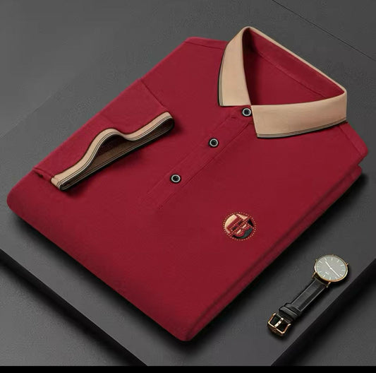 Men's high quality summer new lapel men's short sleeve polo shirt fringe solid color business casual men's polo shirt M-4XL 8601