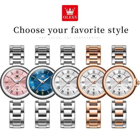 OLEVS 5608 Luxury Brand Women's Watch Classic Fashion Waterproof Luminous Calendar Watch Elegant Quartz Women Watch Reloj Hombre
