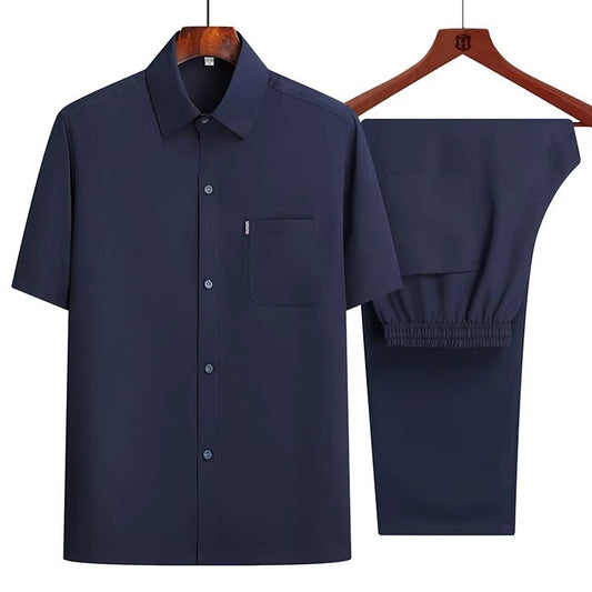Shirts + Pants 2025 summer 100% Cotton linen Sportswear Men's Casual Sets Male Fashion Chinese style shirts and trousers M-4XL
