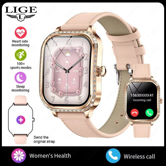 LIGE Smart Watch Women Waterproof Bluetooth Call Sports Fitness Heart Rate Monitor Smartwatch Mujer Digital Women's Smartwatches