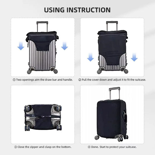 Rainbow Color Block Suitcase Cover Checkerboard Vacation Cruise Trip Fun Luggage Case Protection