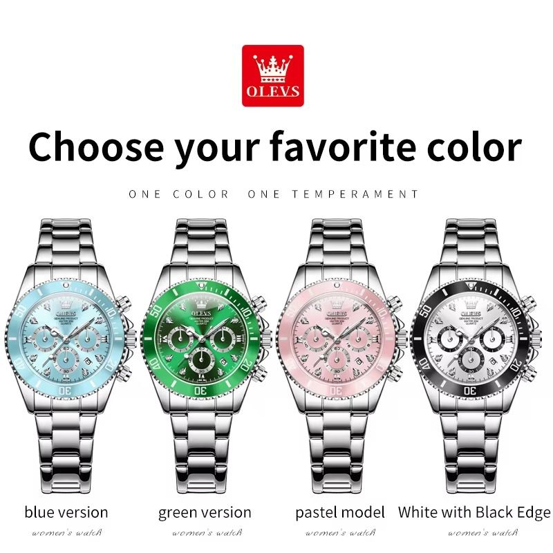 OLEVS 5632 Womens Watch Elegant Luxury Quartz Watch Zircon Scale Waterproof Luminous Automatic Date Ladies Watch Gifts Original