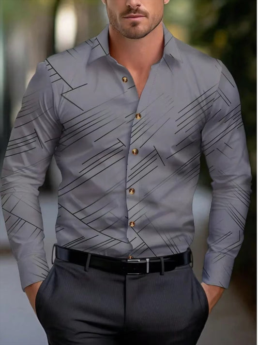 Suit shirt pink black white casual outdoor solid color striped comfortable soft lapel men's tops office plus size 2024