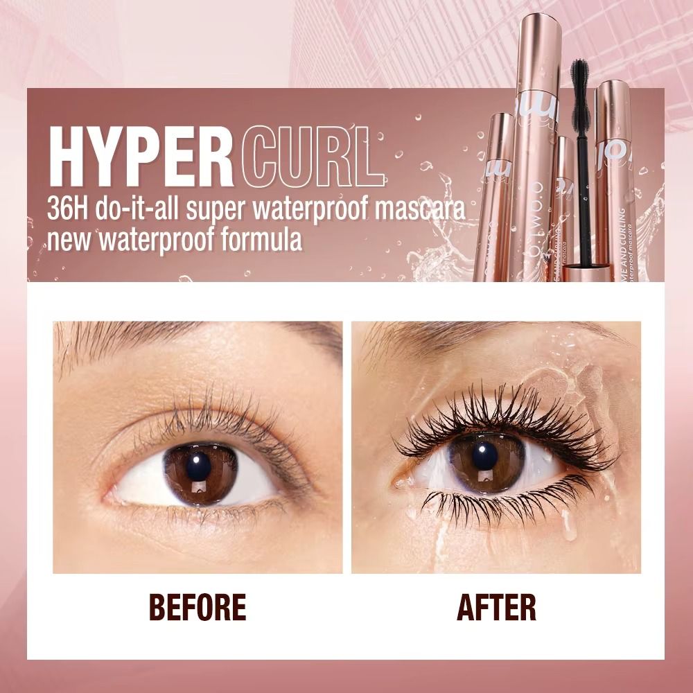 O.TWO.O 4D Mascara Black Lengthening Volume Silky Eyelash Extension Smudge-proof Curling Eye Cosmetic 36Hours Waterproof Mascara